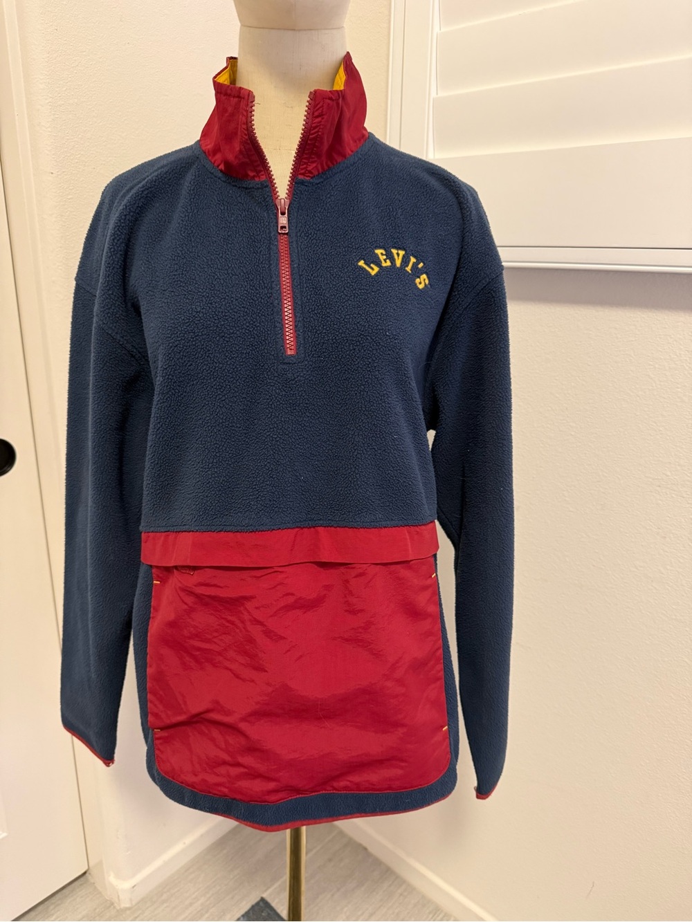 Levi's Navy Fleece Pullover Sweater